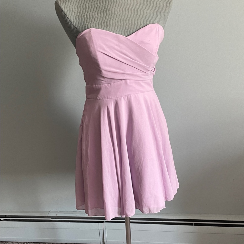 Elegant Purple Strapless Dress